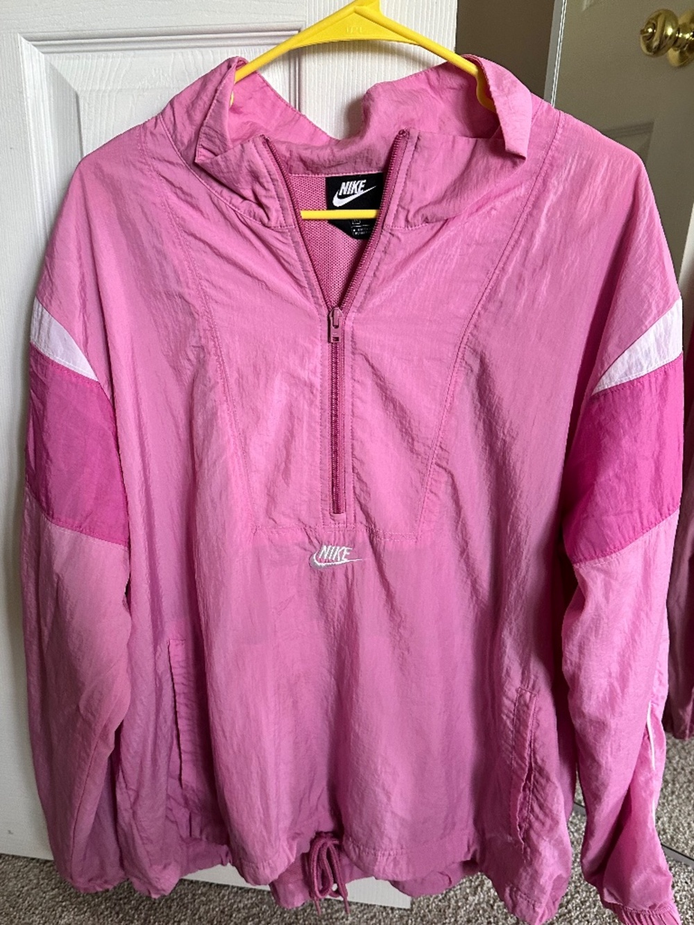 Nike Pink Half Zip Windbreaker Pullover Jacket